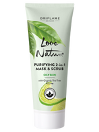 Mascarilla Exfoliante Purificante 2 en 1 con Árbol de Té Orgánico y Limón Love Nature