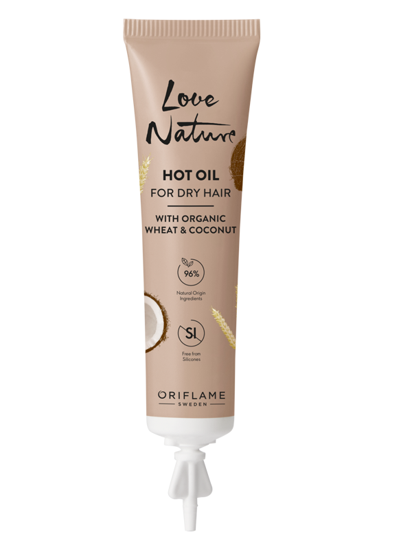 Tratamiento Capilar Hot Oil para Cabello Seco con Trigo y Coco Orgánicos Love Nature