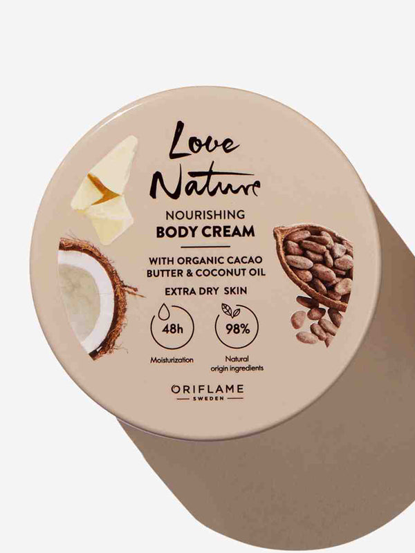 Crema Corporal Nutritiva con Manteca de Cacao y Aceite de Coco Orgánico Love Natures