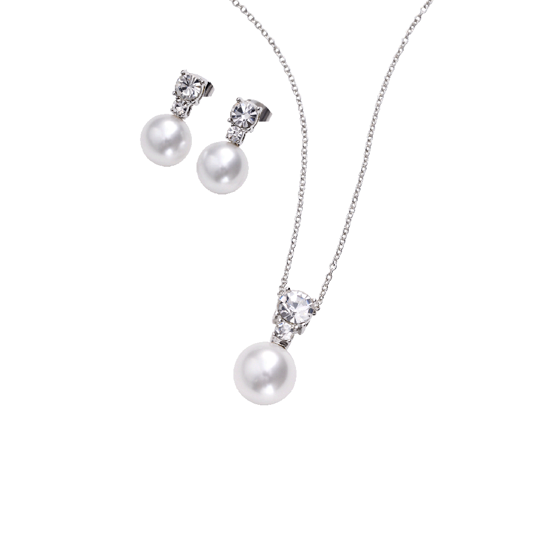 Set de Collar y Aretes Winter’s Embrace Pearl